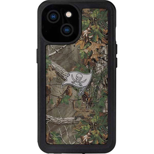 NFL Tampa Bay Buccaneers Realtree Xtra Green Camo iPhone 15 Waterproof Case